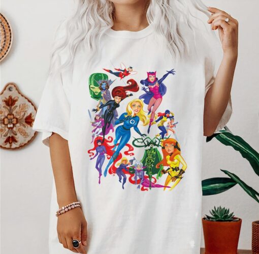 Women of Marvel Female Super Heroes T-Shirt