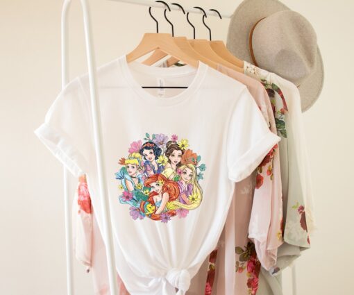 Vintage Floral Disney Princess Shirt, Disney Princess Shirt