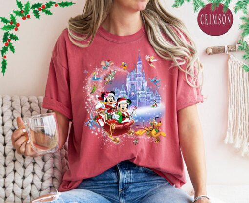 Comfort Colors® Minnie Mickey and Pluto's Sleigh Rides Disney Shirt