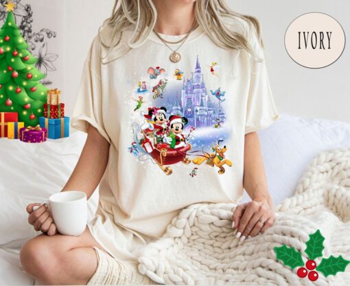 Comfort Colors® Minnie Mickey and Pluto's Sleigh Rides Disney Shirt