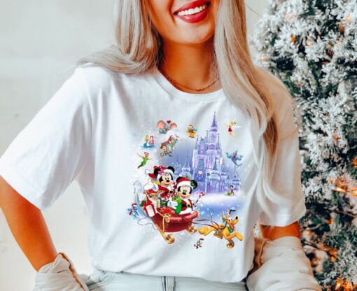 Comfort Colors® Minnie Mickey and Pluto's Sleigh Rides Disney Shirt