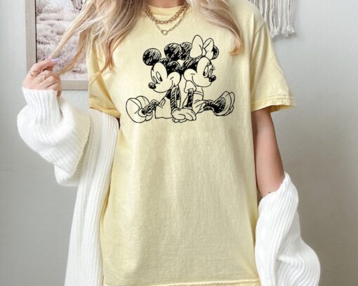 Comfort Colors® Vintage Mickey Sketch Tee, Mickey and Minnie