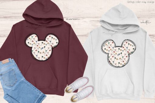 Mickey Christmas Lights Hoodie, Disney Christmas Lights Sweatshirt