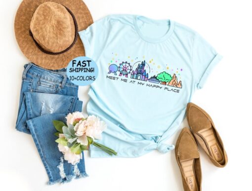 Disney Meet Me At My Happy Place Shirt, Disney Family Vacation Tee