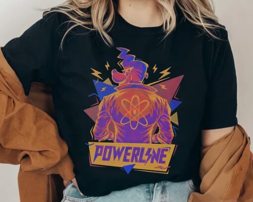 Retro 90s Disney A Goofy Movie Powerline Neon Portrait Shirt