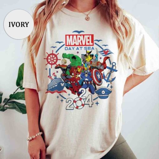 Marvel Day At Sea Comfort Colors Shirt, Marvel Superhero shirt