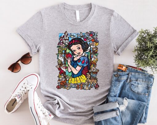 Vintage Snow White Stained Glass Shirt, Snow White Shirt