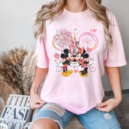 Comfort Colors® Mickey And Minnie Love Shirt, Disney Castle Shirt