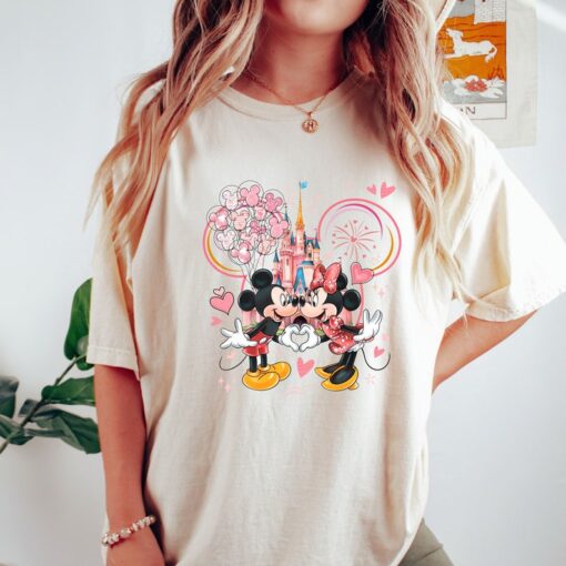 Comfort Colors® Mickey And Minnie Love Shirt, Disney Castle Shirt