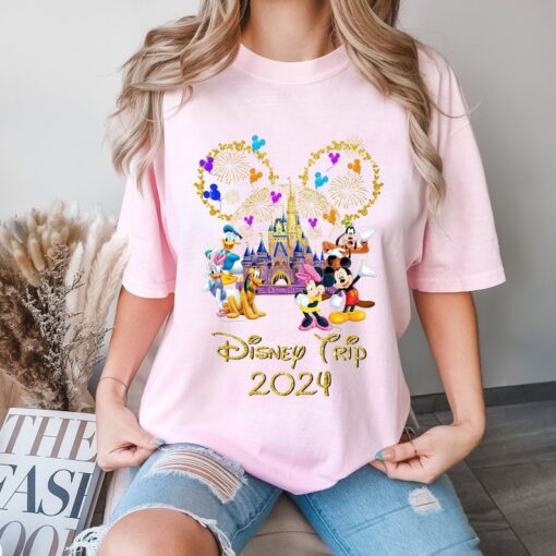 Comfort Colors® Disney Trip 2024 Shirt, Watercolor Castle Tee