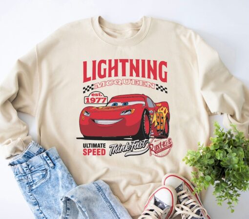 Retro Lightning McQueen Sweatshirt, Pixar Cars Movie Shirt