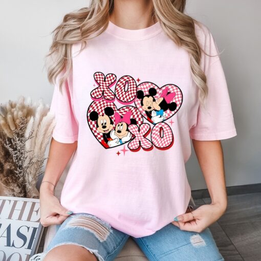 Comfort Colors® Mickey and Minnie Love Shirt, Xo Xo Shirt, Heart Shirt