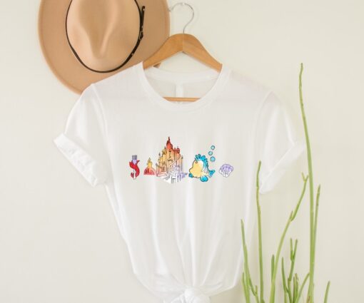 Vintage Disney Little Mermaid Shirt, Disney Watercolor Shirt