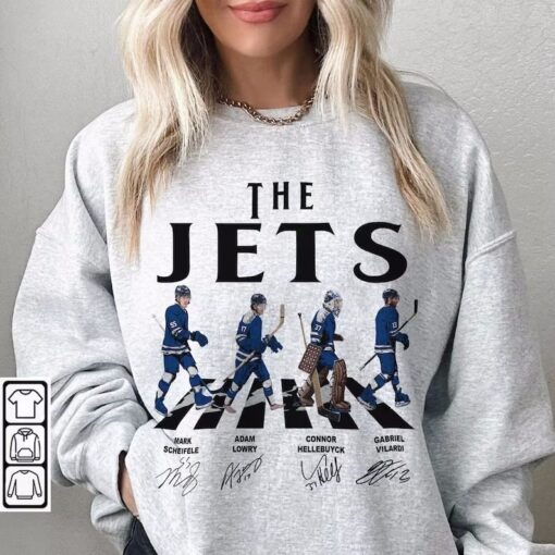 Jets Walking Abbey Road Signatures Ice Hockey Shirt, Mark Scheifele