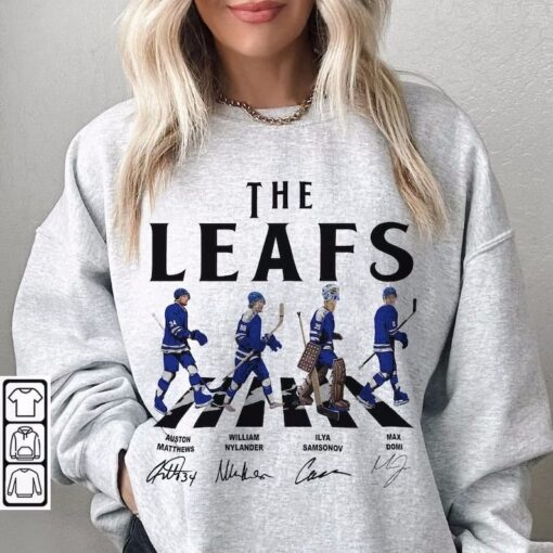 Leafs Walking Abbey Road Signatures Ice Hockey Shirt, Auston Matthews