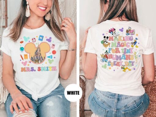 Two sided Disney Teacher Shirt, Personalized Back To School Shirt