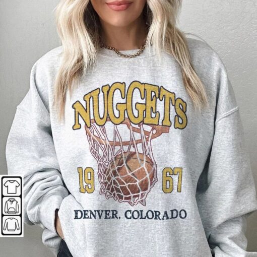 Denver Basketball Vintage Shirt, Nuggets 90s Basketball Graphic Tee