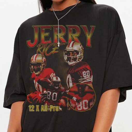 Vintage 90s Graphic Style Jerry Rice T-Shirt, Jerry Rice shirt