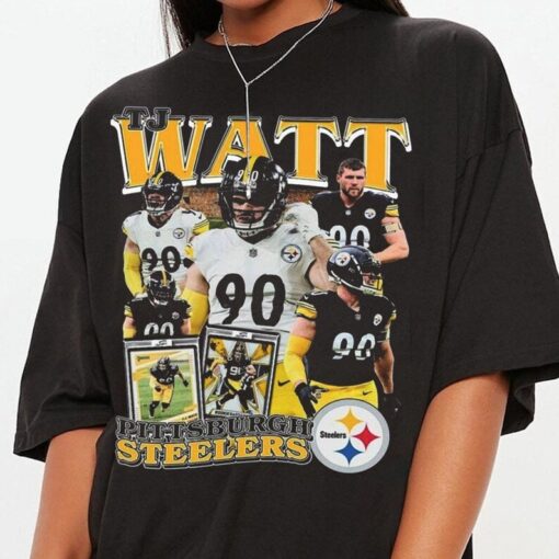 Vintage 90s Graphic Style T. J. Watt T-Shirt - T. J. Watt Football