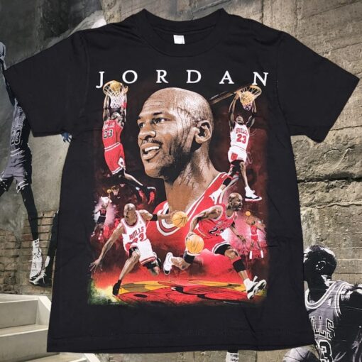 Michael Jordan Mash Up Chicago Red Graphic T-shirt S-XXL