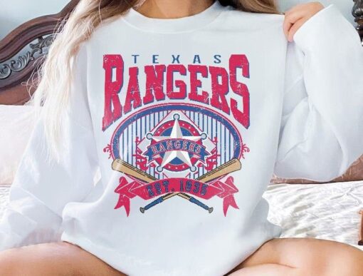 Texas Baseball Sweatshirt.....Vintage Style Texas Baseball Crewneck