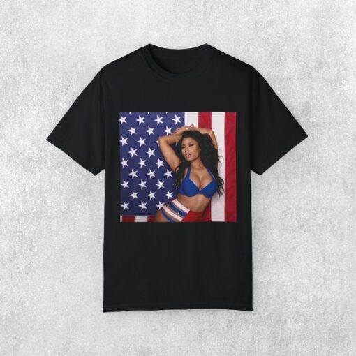 Nicki Minaj With American Flag Iconic Logo Tee | Hip-Hop Shirt