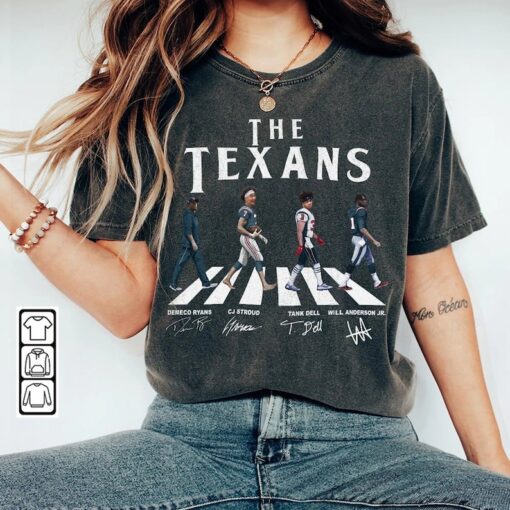 Texans Walking Abbey Road Signatures Football Shirt, DeMeco Ryans