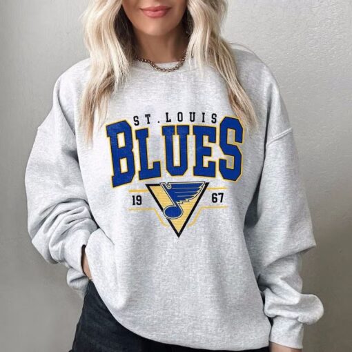 Vintage 90s ST. Louis Blue Sweatshirt, Retro ST. Louis Blue Shirt