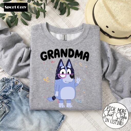 Blue Dog Grandma Life Shirt, Mum Blue Dog Birthday Party Shirt