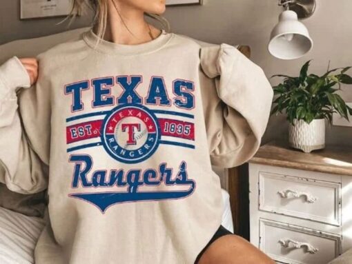 Vintage Texas Baseball EST 1835 Sweatshirt, Retro Texas Baseball Shirt