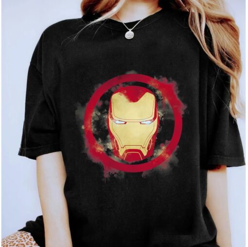 Marvel Avengers Endgame Iron Man Spray Paint Logo T-Shirt