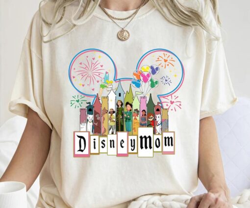 Disney Mom Disney Castle Balloon Shirt, Mrs Potts and Chip, Dumbo Tee