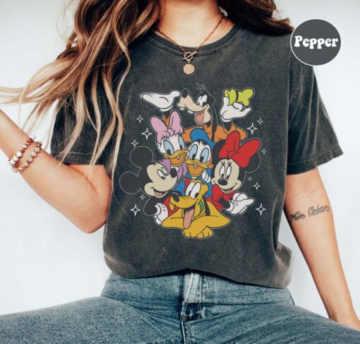 Retro Mickey And Friends Comfort Colors Shirts, Disney Kids Shirt