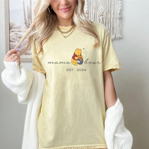 Comfort Colors® Winnie The Pooh Mama Shirt, Pooh Bear Mama Shirt