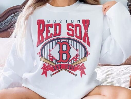 Boston Baseball Sweatshirt/Vintage Style Boston Baseball Crewneck