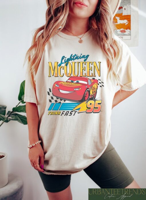 Retro Comfort Lightning Mcqueen Shirt, Disney Cars Tshirt