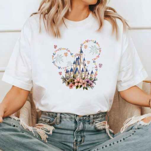 Comfort Colors® Floral Mickey Castle Shirt