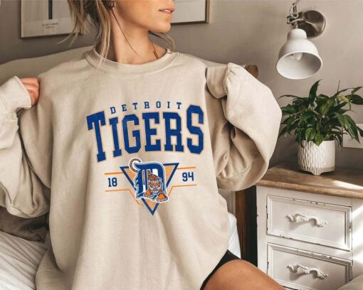 Vintage Detroit Baseball Sweatshirt Vintage Style Detroit Tigers Baseb