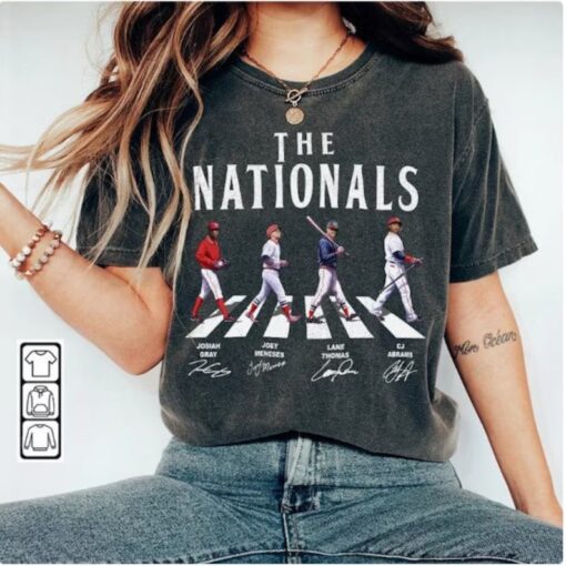 Nationals Walking Abbey Road Signatures Baseball Shirt/ CJ Abrams