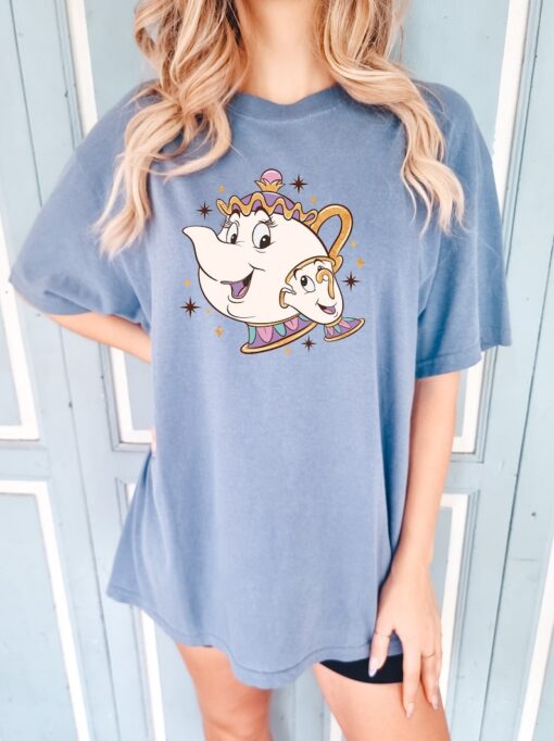 Disney Beauty and the Beast Chip And Mrs. Potts Comfort colors Shirt