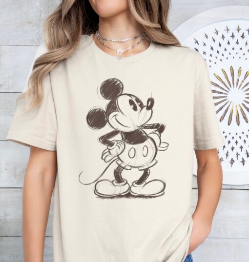 Disney Mickey And Friends Mickey Mouse Sketch Portrait Unisex Tee