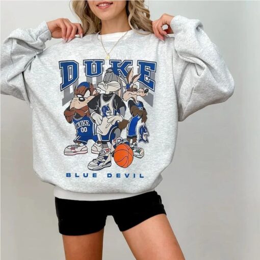 Retro Blue Devils Basketball Graphic Sweatshirt