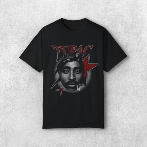 Rapper Tupac 2pac Tops Hip Hop Streetwear Oversized Short Sleeves Tee