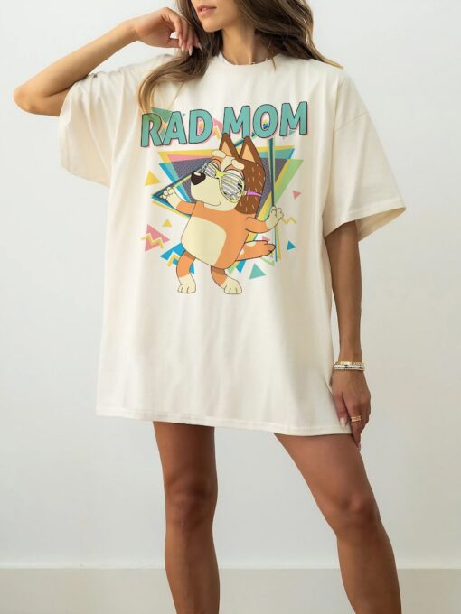 Bluey Rad Mom Shirt Bluey Family Shirt Retro Chilli Heeler Shirt/