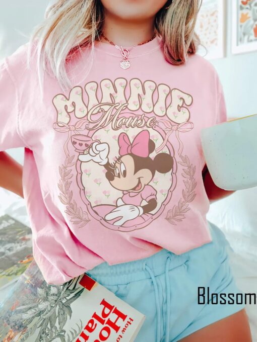 Vintage Minnie Mouse Pink Tea Shirt, Minnie est 1928 Shirt