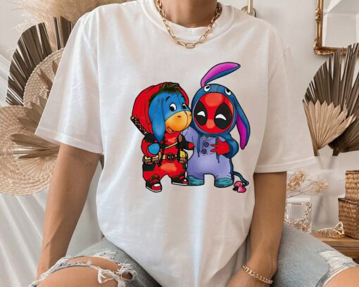 Disney Eeyore and Deadpool Friends Matching Costume Shirt