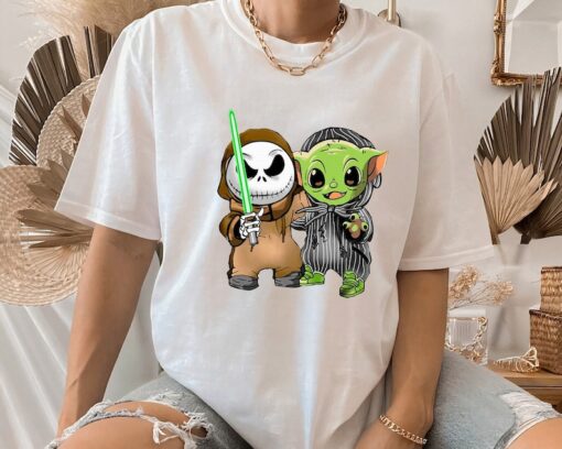 Disney Jack Skellington and Baby Yoda Friends Matching Costume Shirt