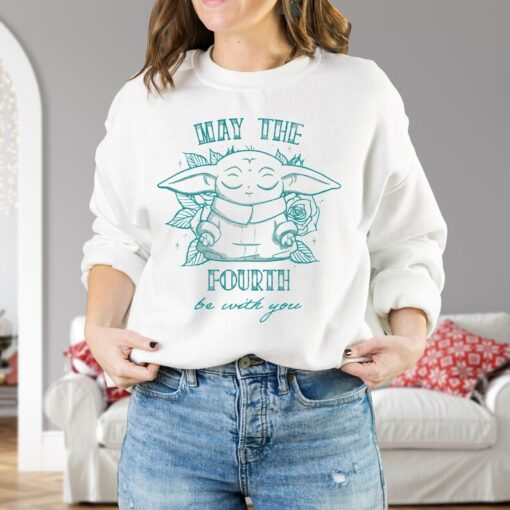 Star Wars May The Fourth Be With You Grogu Line Art T-Shirt