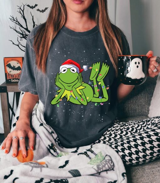 Disney Muppets Holiday The Kermit Frog Christmas Lights T-Shirt