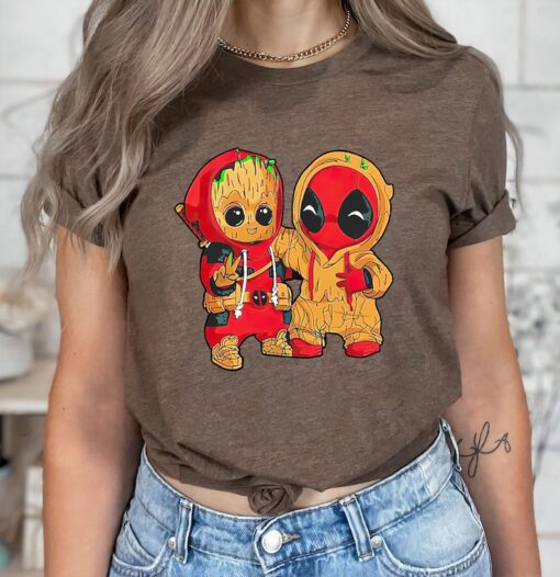 Marvel Groot and Deadpool Friends Costume T-Shirt